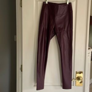 Wine/purple pleather leggings WHBM